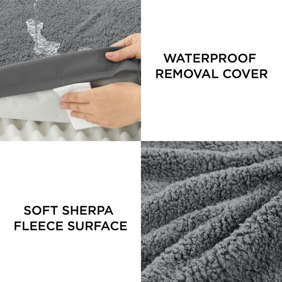 BEDSURE orthopädisches Hundebett Grosse Hunde - 104x74x9cm Hundekissen flauschig Hundematte waschbar Hundematratze in dunkelgrau für große Hunde
