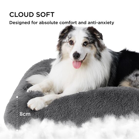 BEDSURE Flauschiges Hundebett Grosse Hunde - 119x74x8 cm Hundebett waschbar für Extra große Hunde, rutschfeste Unterseite, Dunkelgrau