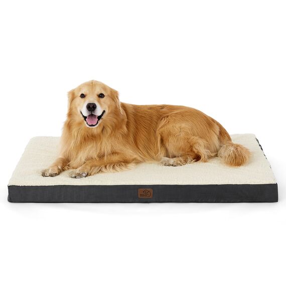 BEDSURE orthopädisches Hundebett Grosse Hunde - 112x81x7.6cm Hundekissen flauschig Hundematte waschbar Hundematratze in grau für große Hunde