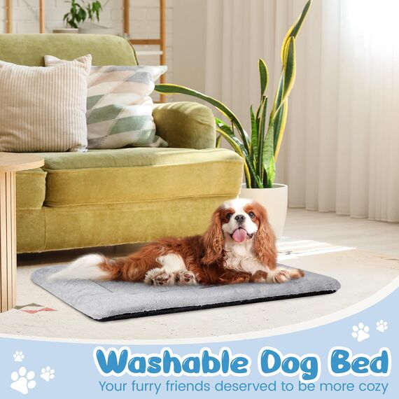 Baodan Hundebett Mittelgroße Hunde Waschbar, 90x60 cm Hundekissen Flauschig mit rutschfeste Unterseite, Hundebetten für Mittelgroße Hunde, Grau