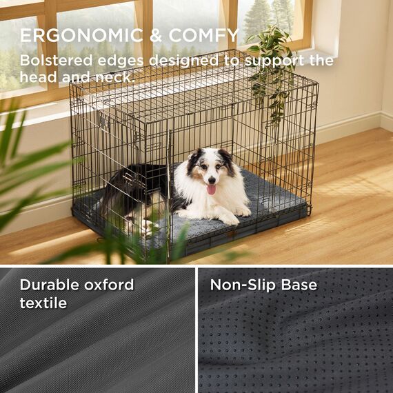 BEDSURE orthopädisches Hundebett Grosse Hunde - 104x74x9cm Hundekissen flauschig Hundematte waschbar Hundematratze in dunkelgrau für große Hunde