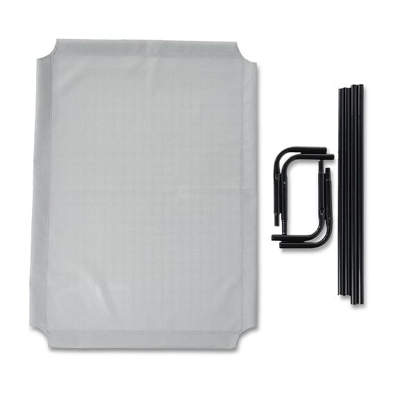 Amazon Basics Kühlendes erhöhtes Hund Haustierbett, Grau, Größe L, L 130 x B 80 x H 19 cm