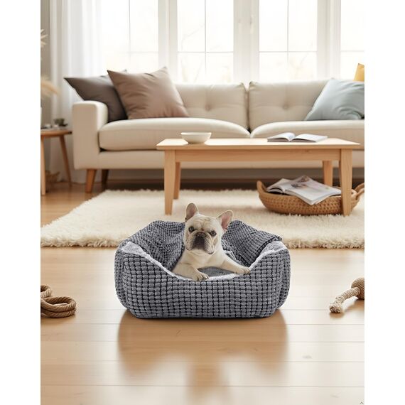 JOEJOY Hundebett Kleine Hunde, Hundekorb mit Herausnehmbar Decke, Hundebetten Cord Flauschiges Waschbar, rutschfest Hundekörbchen, Hundesofa mit Hohem Rand Passt bis zu 9kg Haustiere(51x48x15cm)