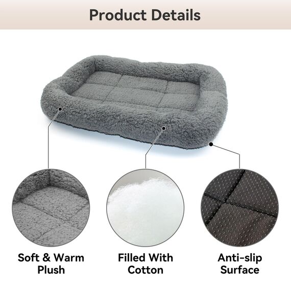 Namsan Katzenbett Hundebett Sanft Katzenkissen Plüsch Wärmematte für Kleinen Hunde/Katze/Hasen, 56CM X 41CM, Gray