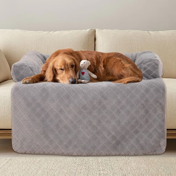 PAWBOSE Hundebett für Sofa,100x88cm Hundebett Grosse Hundedecke, Sofaschutz, Waschbar und Rutschfest Hundekissen, Hundecouch für Kleiner Mittelgroße Grosse Hunde, Grau