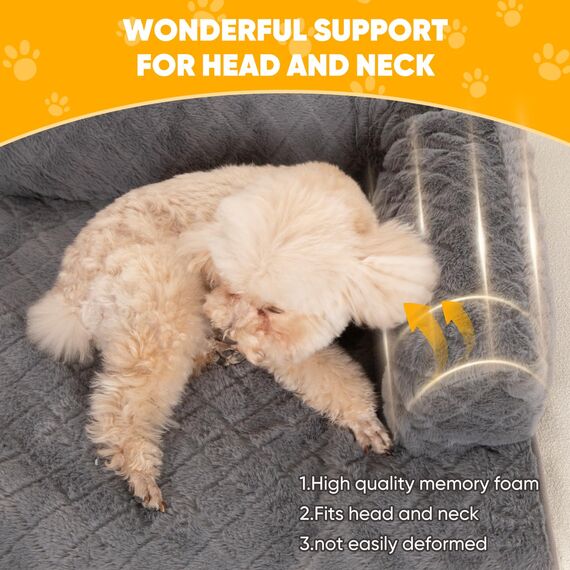 PAWBOSE Hundebett für Sofa,100x88cm Hundebett Grosse Hundedecke, Sofaschutz, Waschbar und Rutschfest Hundekissen, Hundecouch für Kleiner Mittelgroße Grosse Hunde, Grau