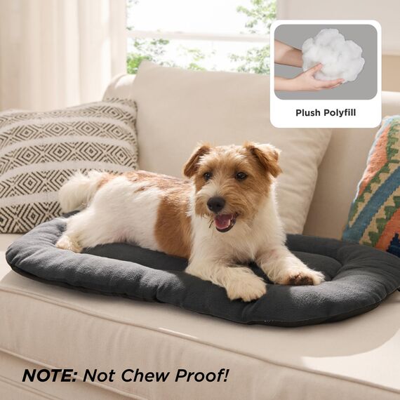 BEDSURE waschbar Hundekissen für Grosse Hunde - weiche und Bequeme Hundebetten für mittelgroße & große Hunde, dünne Hundematte mit Rutschfester Unterseite für Käfig & Hundebett, 89x56 cm, Dunkelgrau