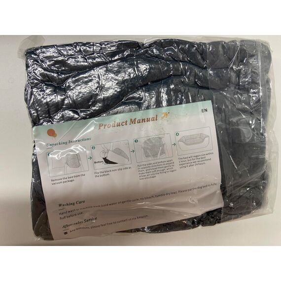 FURTIME Hundebett Grosse Hunde, Hundekorb Waschbar Hundekörbchen rutschfeste Hundebetten, Flauschig Hundematratze mit Erhöhte Ränder Weiches, Hundesofa für Hunde Katze, Schwarz/Sterne, 89x63x23cm