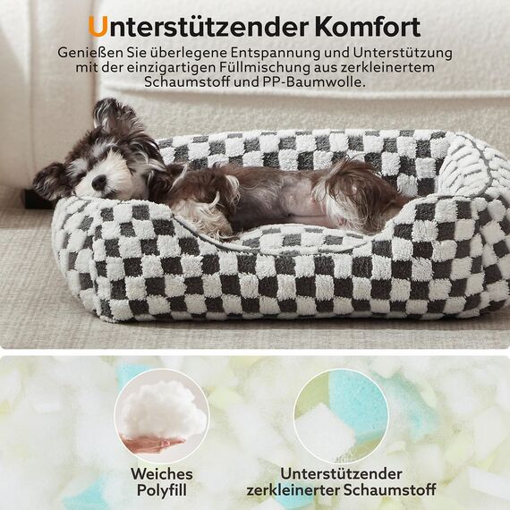 FURTIME Hundebett Grosse Hunde, rutschfest Hundebetten, Waschbares Hundekorb, Anti-Angst Plüsch-Hundekörbchen, Geeignet für große Labrador Retriever, Deutscher Schäferhund, 89×63×23 cm