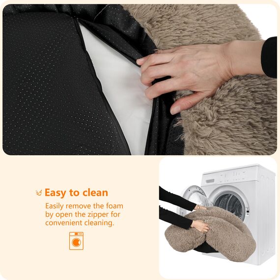 HMTOPE Orthopädisches Hundebett rund Hundekissen Hundesofa Katzenbett Donut Kuscheliges Hundekorb Waschbar, 100 cm Ø, Kamelbraun