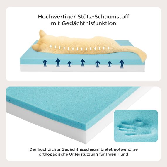 BEDSURE orthopädisches Hundekissen große Hunde - 104x74x9cm waschbares Hundebett mit 2 in 1 Memoryschaum, kuscheliges Hundematte Hundematratze, dunkelgrau
