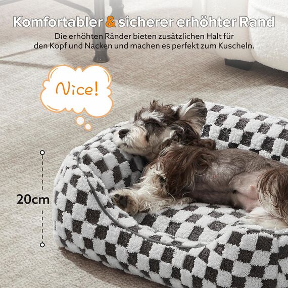 FURTIME Hundebett Grosse Hunde, rutschfest Hundebetten, Waschbares Hundekorb, Anti-Angst Plüsch-Hundekörbchen, Geeignet für große Labrador Retriever, Deutscher Schäferhund, 89×63×23 cm