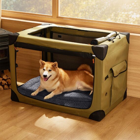 BEDSURE waschbar Hundematte Mittelgroße Hunde - 89x56 cm Hundekissen mittelgroße Hunde mit hochdichter Schaumstofffüllung, Sherpa-Plüsch waschbar Hundematratze, dunkelgrau