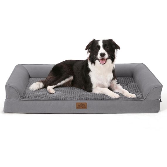 COZY KISS Orthopädisches Hundebett für große Hunde, waschbares Hundesofa, groß, stützendes Schaumstoff-Haustier-Couch-Bett mit abnehmbarem, (1, U-Grau, U(107 * 76 * 19cm)