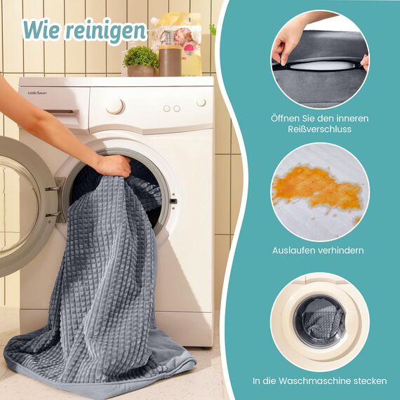 COZY KISS Orthopädisches Hundebett für große Hunde, waschbares Hundesofa, groß, stützendes Schaumstoff-Haustier-Couch-Bett mit abnehmbarem, (1, U-Grau, U(107 * 76 * 19cm)