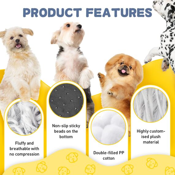 LUOJINYI Hundebett Flauschig, Hundekissen Rund Haustierbett Donut Katzenbett Waschbar mit rutschfestem Boden für große, mittelgroße & kleine Hunde, 70 cm, Hellgrau