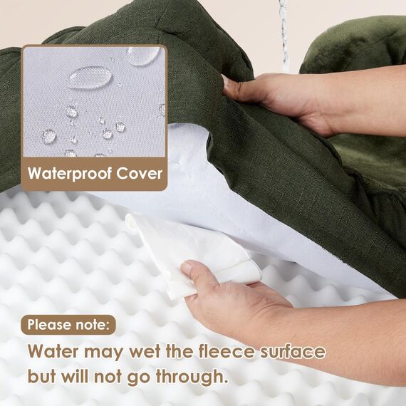EHEYCIGA Orthopädisches Hundebett Grosse Hunde, 104x69cm, Memory Foam Hundekorb Mittelgroße Hunde, Waschbar Hundesofa Wasserdicht rutschfest, Hundecouch mit Hohem Rand, Dunkel Grün