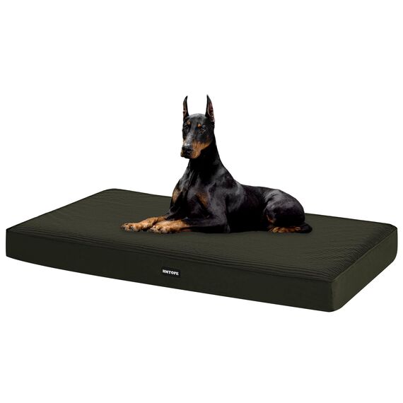 HMTOPE Orthopädisches Hundebett, 10cm Dicke Hundekissen für Grosse Hunde, Abnehmbar und Waschbar Hundematte, rutschfeste Unterseite, Wasserdichtes Innenfutter, 120 cm, Olivgrün