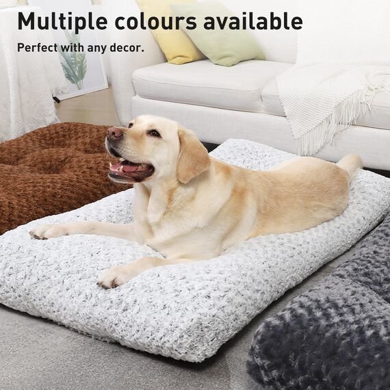KSIIA Hundebett Grosse Hunde Waschbar, XL Hundekissen flauschig, Hundematte für große mittelgroße Hunde, rutschfeste Unterseite, Hundekorb Hundematratz Haustierbett Braun 105x70cm