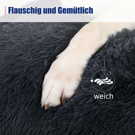 KSIIA Hundebett Grosse Hunde Waschbar, Plüsch Hundekissen flauschig, 105x70cm, rutschfeste Unterseite, Hundematte für große, mittelgroße Hunde, Hundekorb Hundematratze Haustierbett Schattengrau