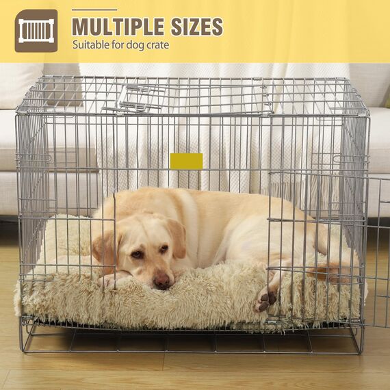 KSIIA Hundebett Grosse Hunde Waschbar, Plüsch Hundekissen flauschig, 105x70cm, rutschfeste Unterseite, Hundematte für große, mittelgroße Hunde, Hundekorb Hundematratze Haustierbett Khaki