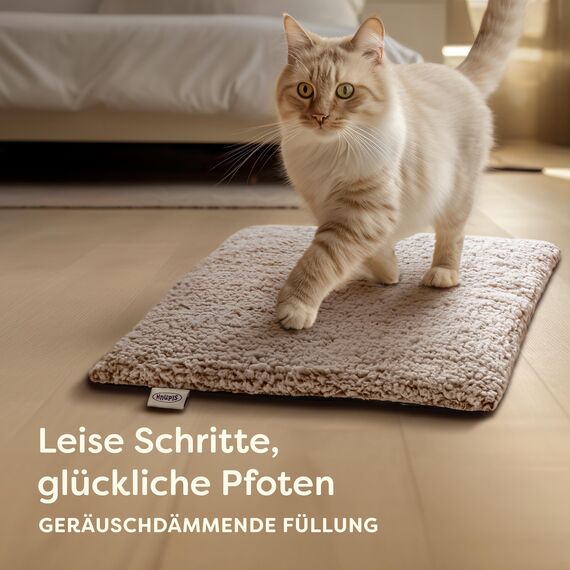 Knupis Selbstheizende Decke für Katzen Braun 60x45cm – Weich & kuschelige Katzendecke – Waschbarer Bezug – Mit Rutschfester Unterseite – Heizdecke für Katzen – Wärmekissen Katze – Braun