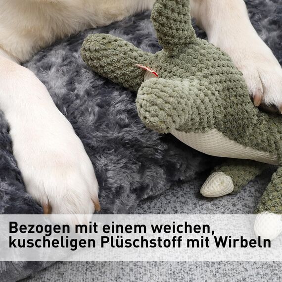 KSIIA Hundebett Grosse Hunde Waschbar, XL Hundekissen flauschig, Hundematte für große mittelgroße Hunde, rutschfeste Unterseite, Hundekorb Hundematratz Haustierbett Dunkelgrau 105x70cm (Packung mit 2)