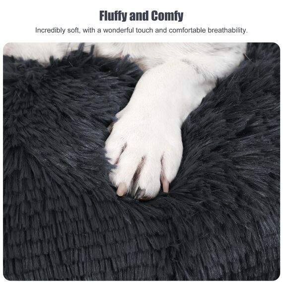KSIIA Hundebett mittelgroße Hunde Waschbar, Plüsch Hundekissen flauschig, 76x52cm, rutschfeste Unterseite, Hundematte für kleine, mittelgroße Hunde, Hundekorb Hundematratze Haustierbett Schattengrau