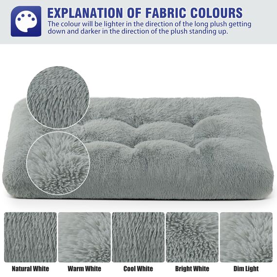 KSIIA Hundebett Grosse Hunde Waschbar, Plüsch Hundekissen flauschig, 105x70cm, rutschfeste Unterseite, Hundematte für große, mittelgroße Hunde, Hundekorb Hundematratze Haustierbett Grau