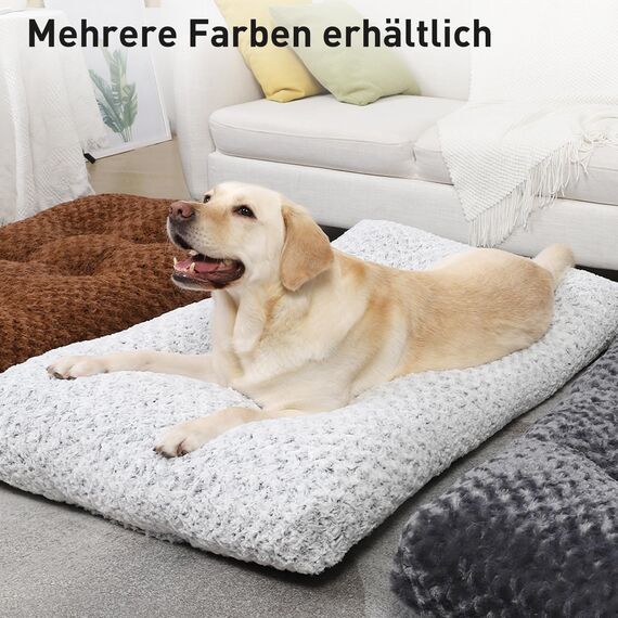 KSIIA Hundebett Grosse Hunde Waschbar, XL Hundekissen flauschig, Hundematte für große mittelgroße Hunde, rutschfeste Unterseite, Hundekorb Hundematratz Haustierbett Dunkelgrau 105x70cm