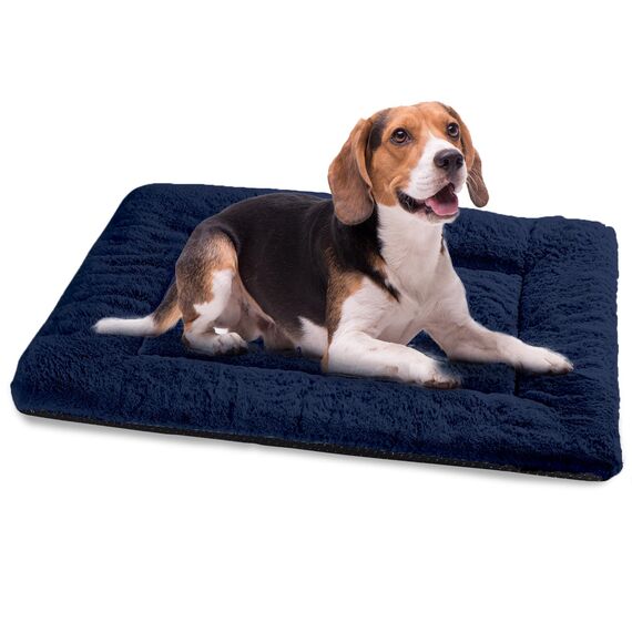 Baodan Hundebett Mittelgroße Hunde Waschbar, 90x60 cm Hundekissen Flauschig mit rutschfeste Unterseite, Hundebetten für Mittelgroße Hunde, Marineblau