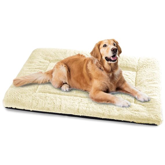 Baodan Hundebett Grosse Hunde, Hundekissen Waschbar Dog Bed - 122x75 cm Superweich Katzenbett mit Rutschfester Unterseite - Beige