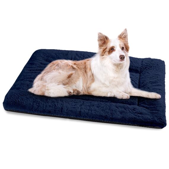 Baodan Hundebett Grosse Hunde Waschbar, 106x71 cm Hundekissen Flauschig mit rutschfeste Unterseite, XL Hundebetten für Große Hunde, Marineblau