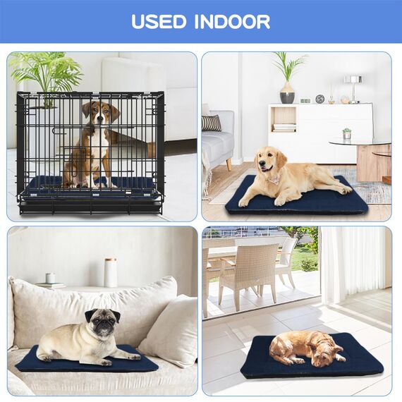 Baodan Hundebett Grosse Hunde Waschbar, 106x71 cm Hundekissen Flauschig mit rutschfeste Unterseite, XL Hundebetten für Große Hunde, Marineblau