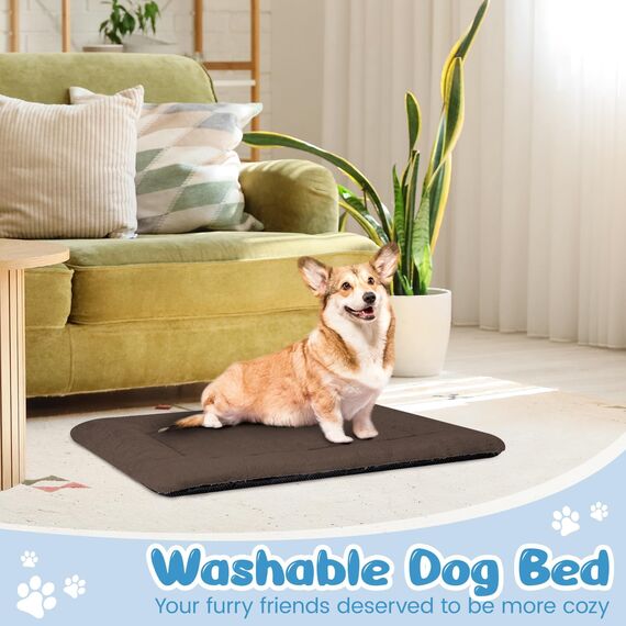 Baodan Hundebett Kleine Hunde Waschbar, 75x50 cm Hundekissen Flauschig mit rutschfeste Unterseite, Hundebetten für Kleine Mittelgroße Hunde, Braun