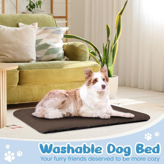 Baodan Hundebett Grosse Hunde Waschbar, 106x71 cm Hundekissen Flauschig mit rutschfeste Unterseite, XL Hundebetten für Große Hunde, Braun