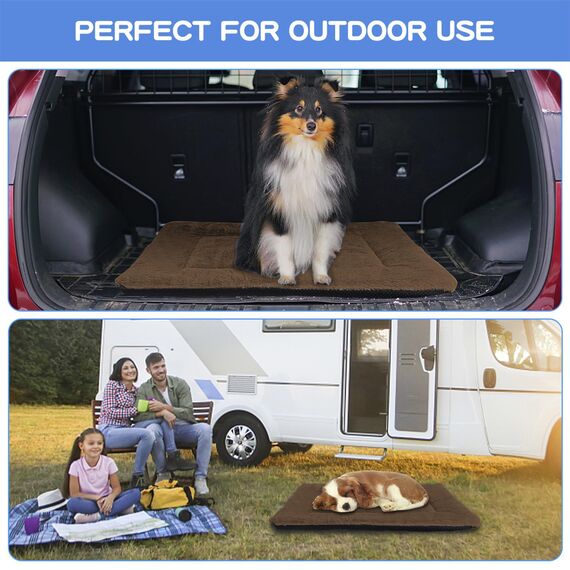 Baodan Hundebett Mittelgroße Hunde Waschbar, 90x60 cm Hundekissen Flauschig mit rutschfeste Unterseite, Hundebetten für Mittelgroße Hunde, braun