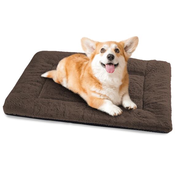 Baodan Hundebett Kleine Hunde Waschbar, 75x50 cm Hundekissen Flauschig mit rutschfeste Unterseite, Hundebetten für Kleine Mittelgroße Hunde, Braun