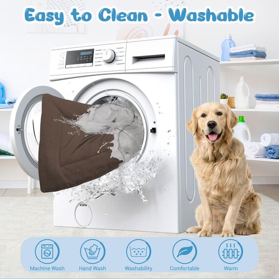 Baodan Hundebett Grosse Hunde Waschbar, 122x75 cm Hundekissen Flauschig mit rutschfeste Unterseite, XXL Hundebetten für Große Hunde, Braun