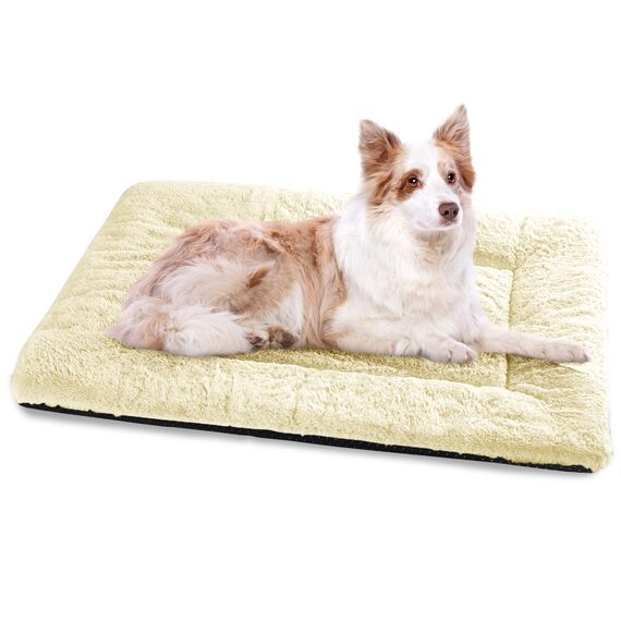 Baodan Hundebett Grosse Hunde, Hundekissen Waschbar Dog Bed - 106x71 cm Superweich Katzenbett mit Rutschfester Unterseite - Beige