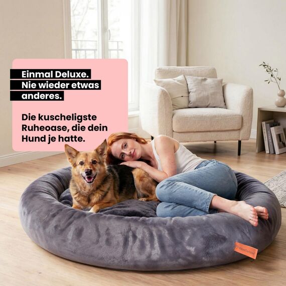 Wahre Tierliebe Orthopädisches Hundebett Deluxe für Kleine bis Große Hunde - Made in Germany - Waschbar & Formstabil - Flauschiges Hundekörbchen mit Hohem Rand für Sicherheit & Geborgenheit