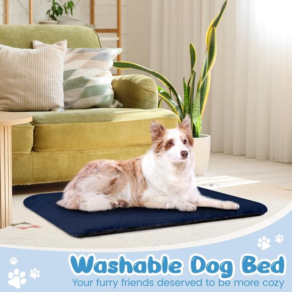 Baodan Hundebett Grosse Hunde Waschbar, 106x71 cm Hundekissen Flauschig mit rutschfeste Unterseite, XL Hundebetten für Große Hunde, Marineblau