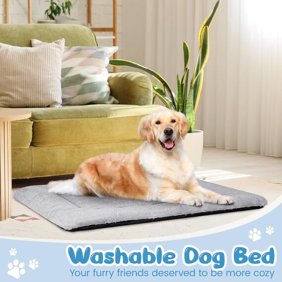 Baodan Hundebett Grosse Hunde Waschbar, 122x75 cm Hundekissen Flauschig mit rutschfeste Unterseite, XXL Hundebetten für Große Hunde, Grau