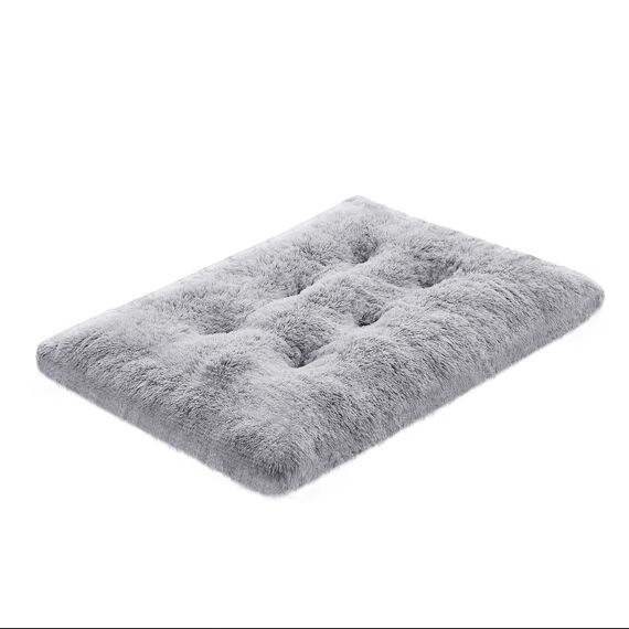 Feandrea Hundebett, Hundekissen, Flauschige Hundematte, Langer Plüsch, 110 x 73 cm, weiche Polsterung, waschbar, multifunktional, Ombré-Grau PGW203G01