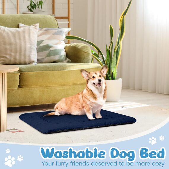 Baodan Hundebett Kleine Hunde Waschbar, 75x50 cm Hundekissen Flauschig mit rutschfeste Unterseite, Hundebetten für Kleine Mittelgroße Hunde, Marineblau
