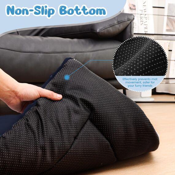 Baodan Hundebett Grosse Hunde Waschbar, 122x75 cm Hundekissen Flauschig mit rutschfeste Unterseite, XXL Hundebetten für Große Hunde, Marineblau