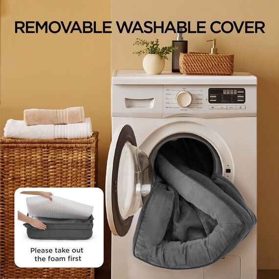 BEDSURE orthopädisches Hundebett Ergonomisches Hundesofa - 89x63 cm Hundecouch mit eierförmiger Kistenschaum für mittlere Hunde, waschbar rutschfest Hundebetten, dunkelgrau