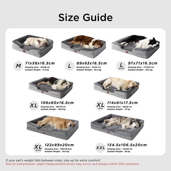BEDSURE orthopädisches Hundebett Ergonomisches Hundesofa - 106x80 cm Hundecouch mit eierförmiger Kistenschaum für große Hunde, waschbar rutschfest Hundebetten, haselnussbraun