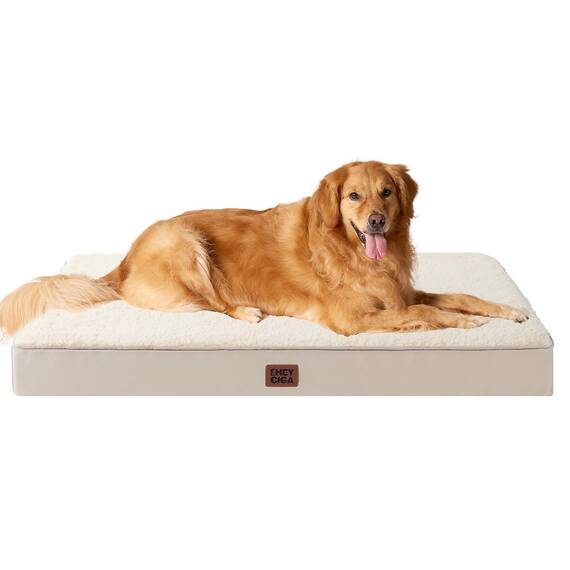 EHEYCIGA Orthopädisches Hundebett Grosse Hunde XL 112x81x9cm, Hundekissen Waschbar Flauschig, Hundematte Hundematratze für Kiste, Kamel