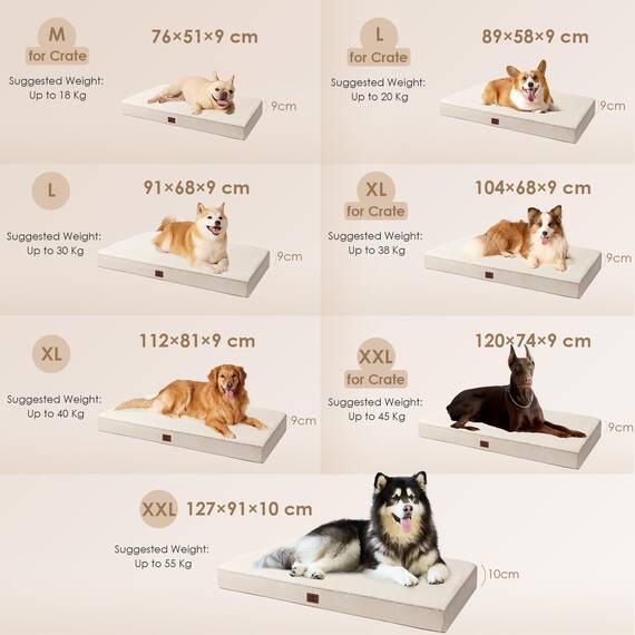 EHEYCIGA Orthopädisches Hundebett Grosse Hunde XL 112x81x9cm, Hundekissen Waschbar Flauschig, Hundematte Hundematratze für Kiste, Kamel